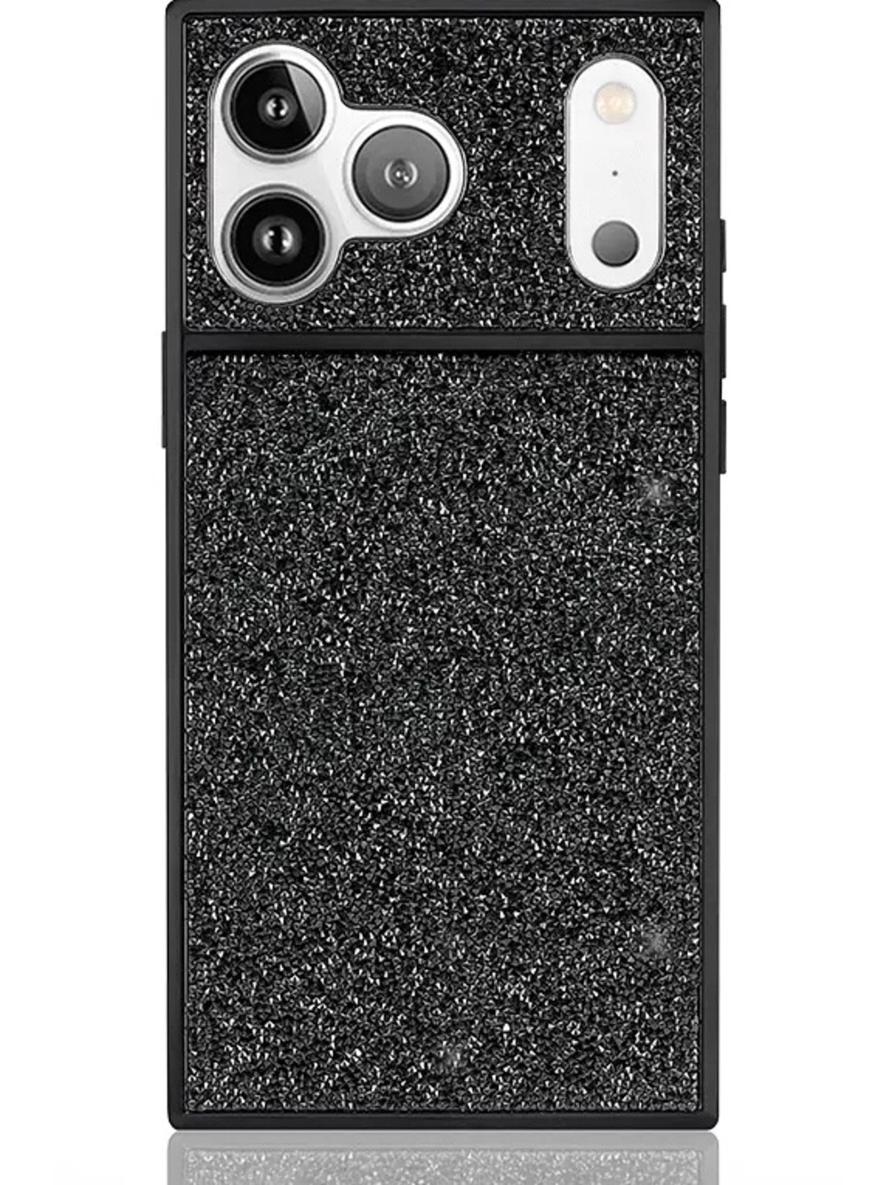 FLAUNT Elite Collection SQUARE® Black Crystal Elegance iPhone 17 Pro + MagSafe
